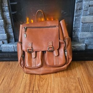 Leather Backpack Bag in Tan